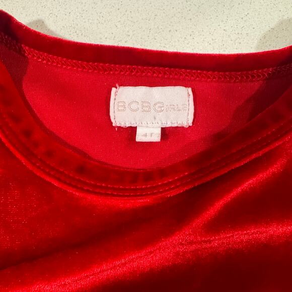 BCBG Toddler Girl 4T Red Felt Long Sleeve Blouse - Picture 3 of 4